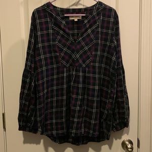 Plaid tunic top